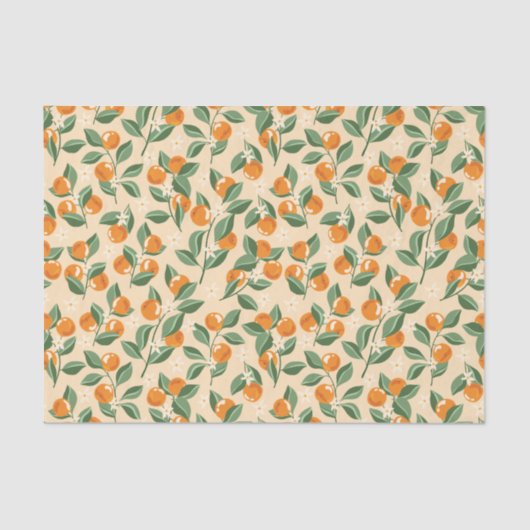 Zomer  Sinaasappels Boho Natuur Fruit Tissuepapier (Voorkant)