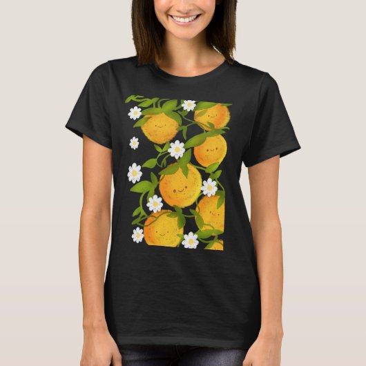 Zomer Sinaasappels Tree Garden T-shirt (Voorkant)