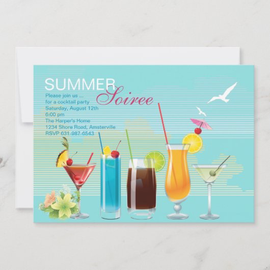 Zomer Soiree uitnodiging (Voorkant)