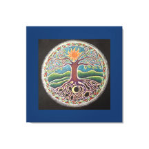 Zomer Solstice Tree of Life Mandala Canvas Prin
