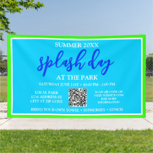 Zomer Splash Day in het park Buitenevenement 6x1 Spandoek