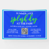 Zomer Splash Day in het park | openluchtevenement Spandoek (Horizontaal)