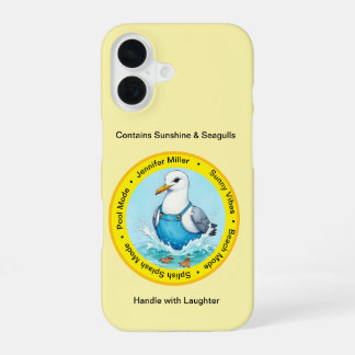 zomer Splish Splash plezier gekleed meeuw iPhone 16 Hoesje
