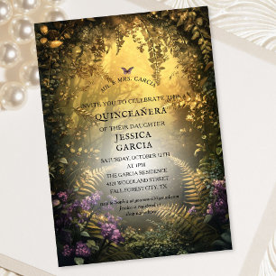 Zomer Sprookje Betoverd Bos Quinceañera Kaart