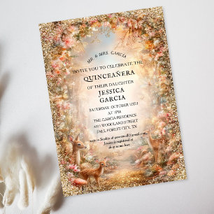 Zomer Sprookje Betoverd Bos Quinceañera  Kaart