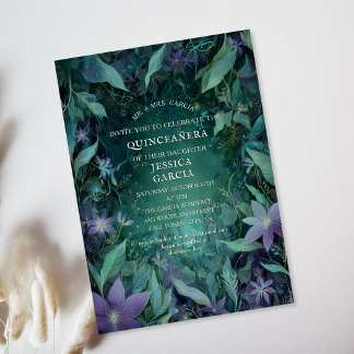 Zomer Sprookje Betoverd Bos Quinceañera Kaart