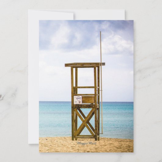 Zomer Strand Badmeester Blauw Zoet 16 Verjaardag Kaart (Achterkant)