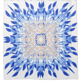 Zomer strand blauw roze beige bloemen douchegordijn