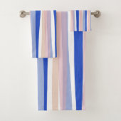 Zomer strand blauw roze beige strepen bad handdoek (Insitu)