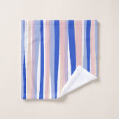 Zomer strand blauw roze beige strepen bad handdoek (Wasdoekje)