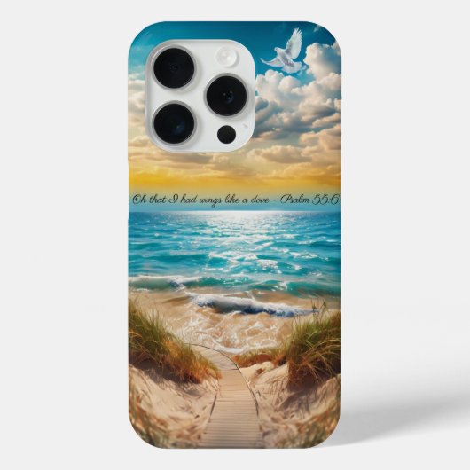 Zomer strand iPhone hoesje met inspirerende Psalm (Achterkant)