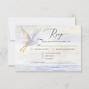 Zomer Strand Oceaan Waterverf Vogel QR code Bruilo RSVP Kaartje