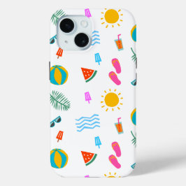 Zomer Strand Patroon IPhone 15 Hoesje