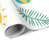 Zomer Strand Patroon Verjaardag Wrapping Papier (Rol Hoek)