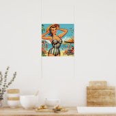  Zomer Strand Pin Up Poster (Keuken)