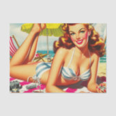  Zomer Strand Pin Up Tissuepapier (Voorkant)