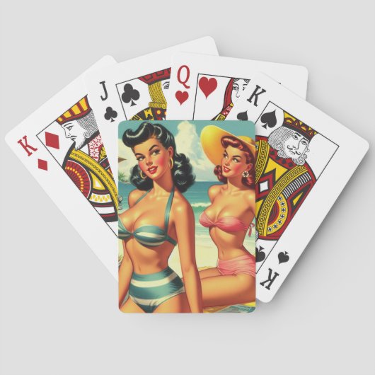 Zomer Strand Pin Ups Pokerkaarten (Achterkant)