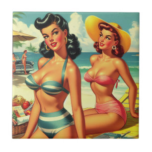  Zomer Strand Pin Ups Tegeltje