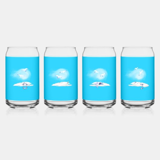 Zomer strand plezier kan glas set (Achterkant)