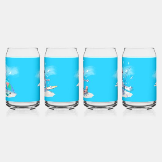 Zomer strand plezier kan glas set (Links)