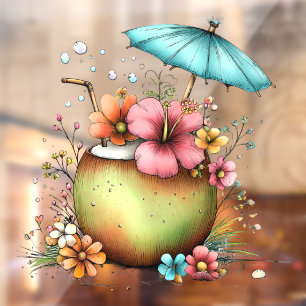 Zomer strand raamfolie raamsticker