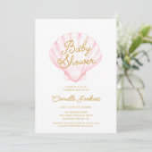 Zomer Strand Shell Meisje Baby shower Kaart (Staand voorkant)