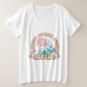 Zomer Strand Stijl Graphic Grote Maat T-shirt