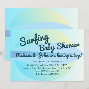 Zomer strand surfen baby shower uitnodiging