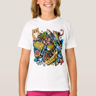 Zomer strand tas ontwerp t-shirt