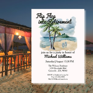 Zomer strand thema Flip Flop pensioenfeest Kaart