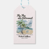 Zomer Strand Thema Flip Flop Pensionering Party Cadeaulabel (Voorkant)