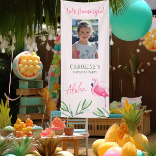 Zomer strand tropisch verjaardagsfeest foto spandoek