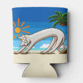 Zomer Strand Tropische Kat Blikjeskoeler (Achterkant)