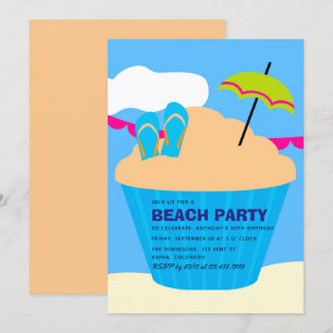 Zomer strand verjaardagsfeest uitnodiging