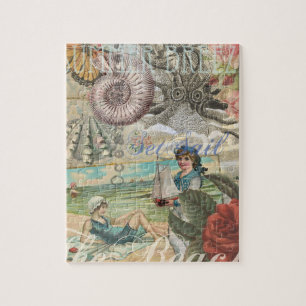 zomer strand vintage octopus antiek zeilen legpuzzel