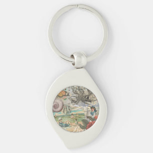 zomer strand vintage octopus antiek zeilen sleutelhanger