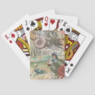 zomer strand vintage octopus antiek zeilen speelkaarten