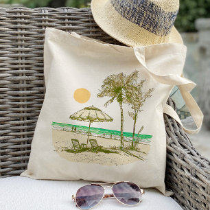 Zomer Strand Zon Palmboom Parasol Tote Bag