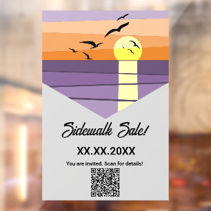 Zomer Strand Zonsondergang Gestileerde Gebeurtenis Raamsticker