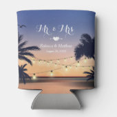 Zomer Strand Zonsondergang Palm Tree String Lights Blikjeskoeler (Achterkant)