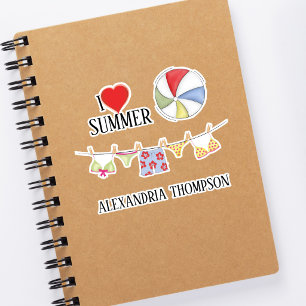 Zomer Strandbal Cute Sticker Feestje Favorieten Zw