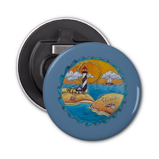 Zomer-strandsport kust button flesopener (Voorkant)