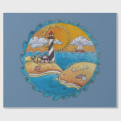 Zomer-strandsport kust cadeaupapier (Vlak)