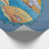 Zomer-strandsport kust cadeaupapier (Hoek)