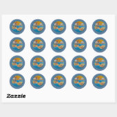 Zomer-strandsport kust ronde sticker (Vel)
