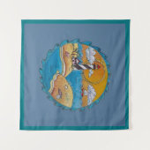 Zomer-strandsport kust wandkleed (Voorkant (horizontaal))