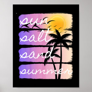 Zomer strandvakantie Zout Zon Zand Zonsondergang C Poster