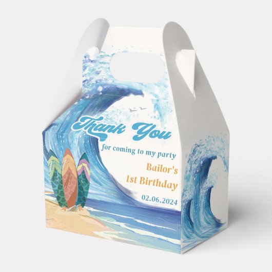 Zomer Surf Verjaardagsfeestje Favorboxen Bedankdoosjes (Voorkant Zijde)