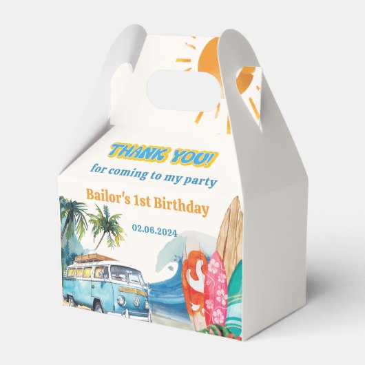 Zomer Surf Verjaardagsfeestje Favorboxen Bedankdoosjes (Voorkant Zijde)