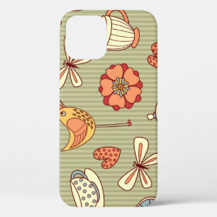 Zomer Tea Party: Naadloos patroon iPhone 12 Hoesje
